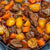 Beef stew with potatoes, carrots, and herbs
