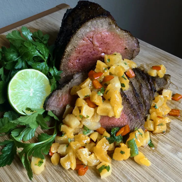 Oven-Roasted Tri Tip with Apricot and Pineapple Salsa