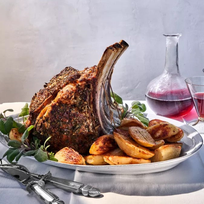 Rustic Comfort: Herb-Crusted Prime Rib and Golden Potatoes
