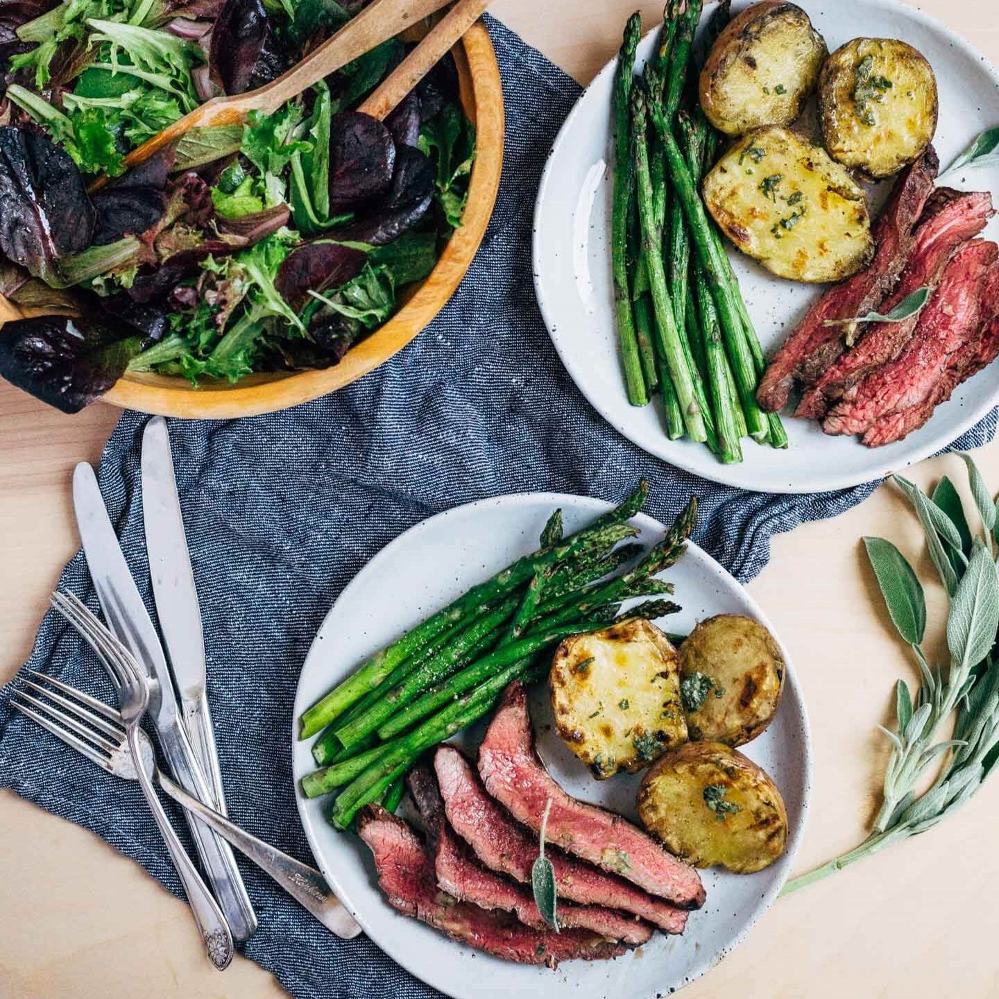 Merlot Steak with Sage Butter